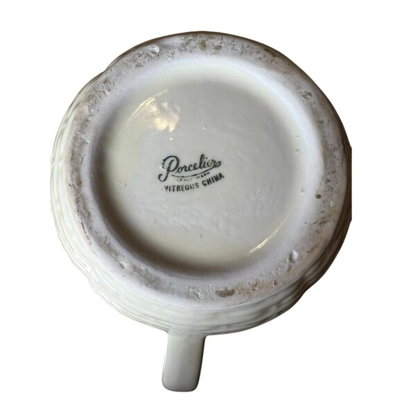 Vintage 1940s Porcelier Vitreous China Basket Weave Floral Tea Pot - Picture 6 of 6